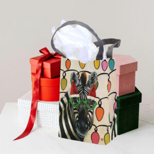 Festive Zebra Recycled Gift Bag