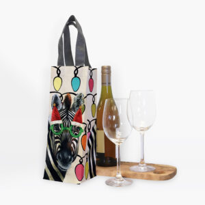 Festive Zebra Recycled Wine Carrier