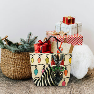 Festive Zebra Recycled Shopper