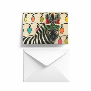 Festive Zebra Single Card