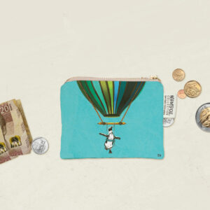 Blue Penguin in Flight Coin Purse