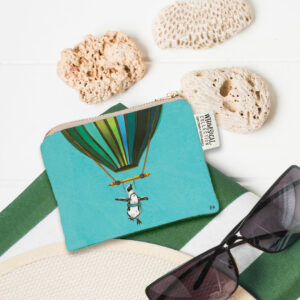 Blue Penguin in Flight Coin Purse