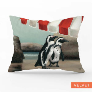 Boulders Penguin Velvet Pillow Cover