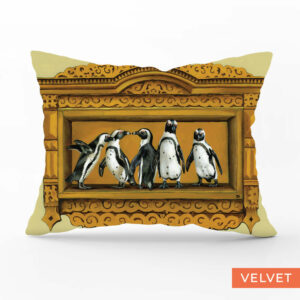 Peculiar Penguins Velvet Pillow Cover