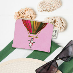 Pink Penguin in Flight Coin Purse