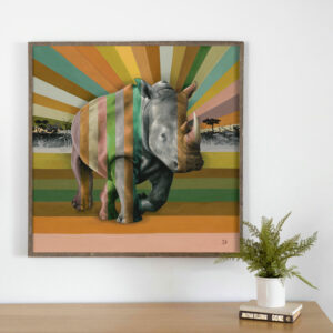 Rhino in Shades of Africa Canvas Art Print