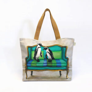 Blue Penguins at Leisure Canvas Bag