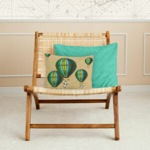 Muted Blue Penguin in Flight Pillow Cover