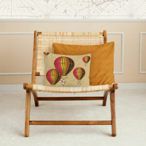 Muted Pink Penguin in Flight Pillow Cover