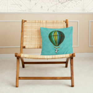 Blue Penguin in Flight Large Pillow Cover