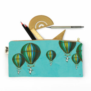 Blue Penguin in Flight Pencil Case