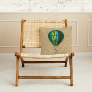 Muted Blue Penguin in Flight Large Pillow Cover