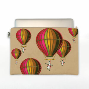 Muted Pink Penguin in Flight Laptop Bag