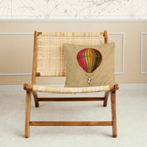 Muted Pink Penguin in Flight Large Pillow Cover