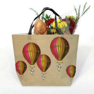 Muted Pink Penguin in Flight Recycled Shopper