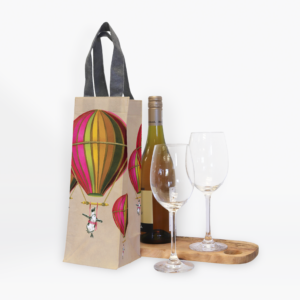 Muted Pink Penguin in Flight Recycled Wine Carrier